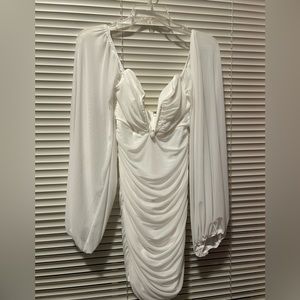 12th Tribe Alessandra White Mesh Mini Dress